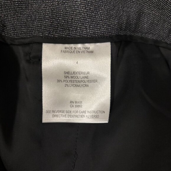 Theory Womens Wool Blend  Wide Leg Charcoal Dress Pants Size 4 - Picture 8 of 8